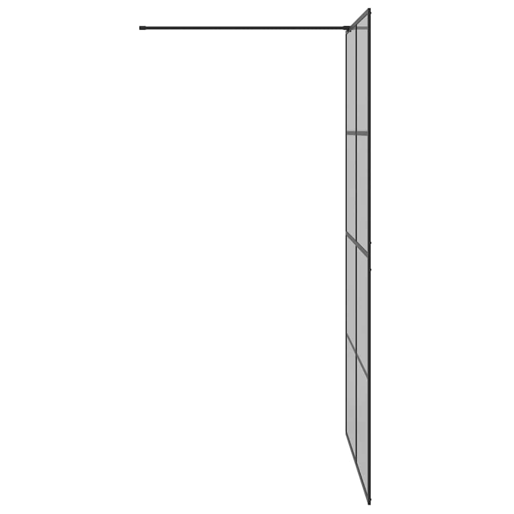 Kävelykylpyhuoneen Seinä Musta 115 X 195 Cm Karkaistu Lasi