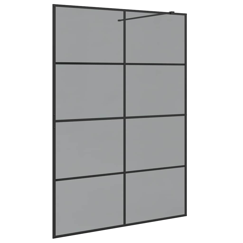 Kävelykylpyhuoneen Seinä Musta 140 X 195 Cm Karkaistu Lasi