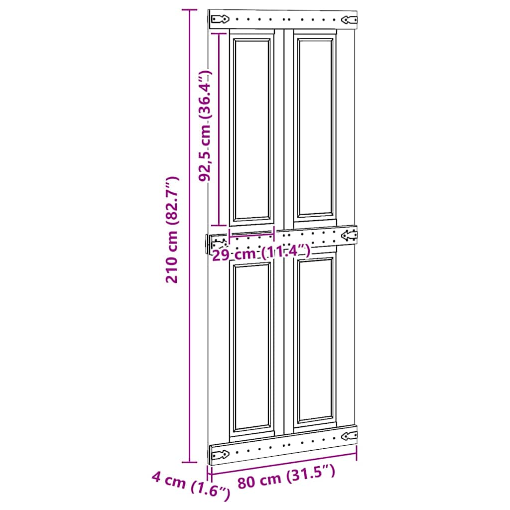 Ladon Ovi Corona Valkoinen 80 X 210 Cm Täysi Mänty