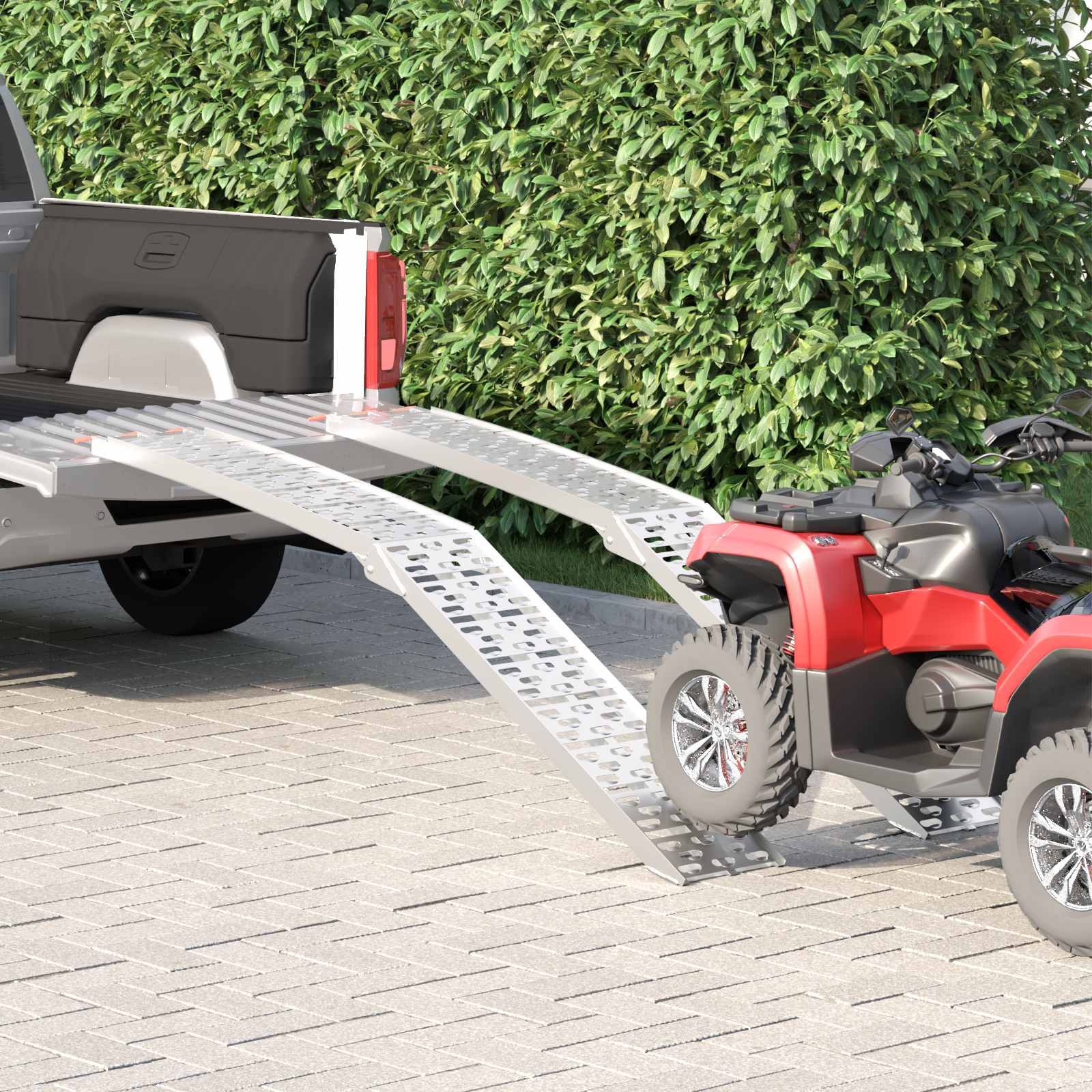 Kokoontaittuva Moottoripyöräramppu 340 Kg Per Ramp 2 Pcs Hopea