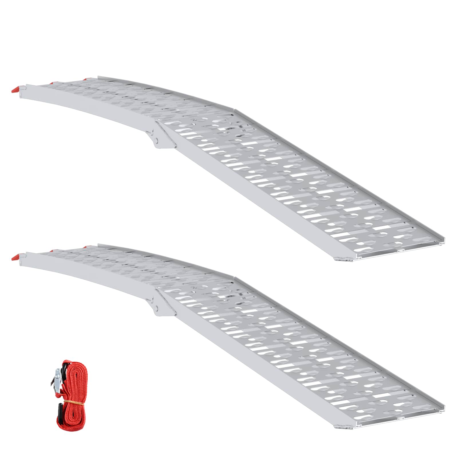 Kokoontaittuva Moottoripyöräramppu 340 Kg Per Ramp 2 Pcs Hopea