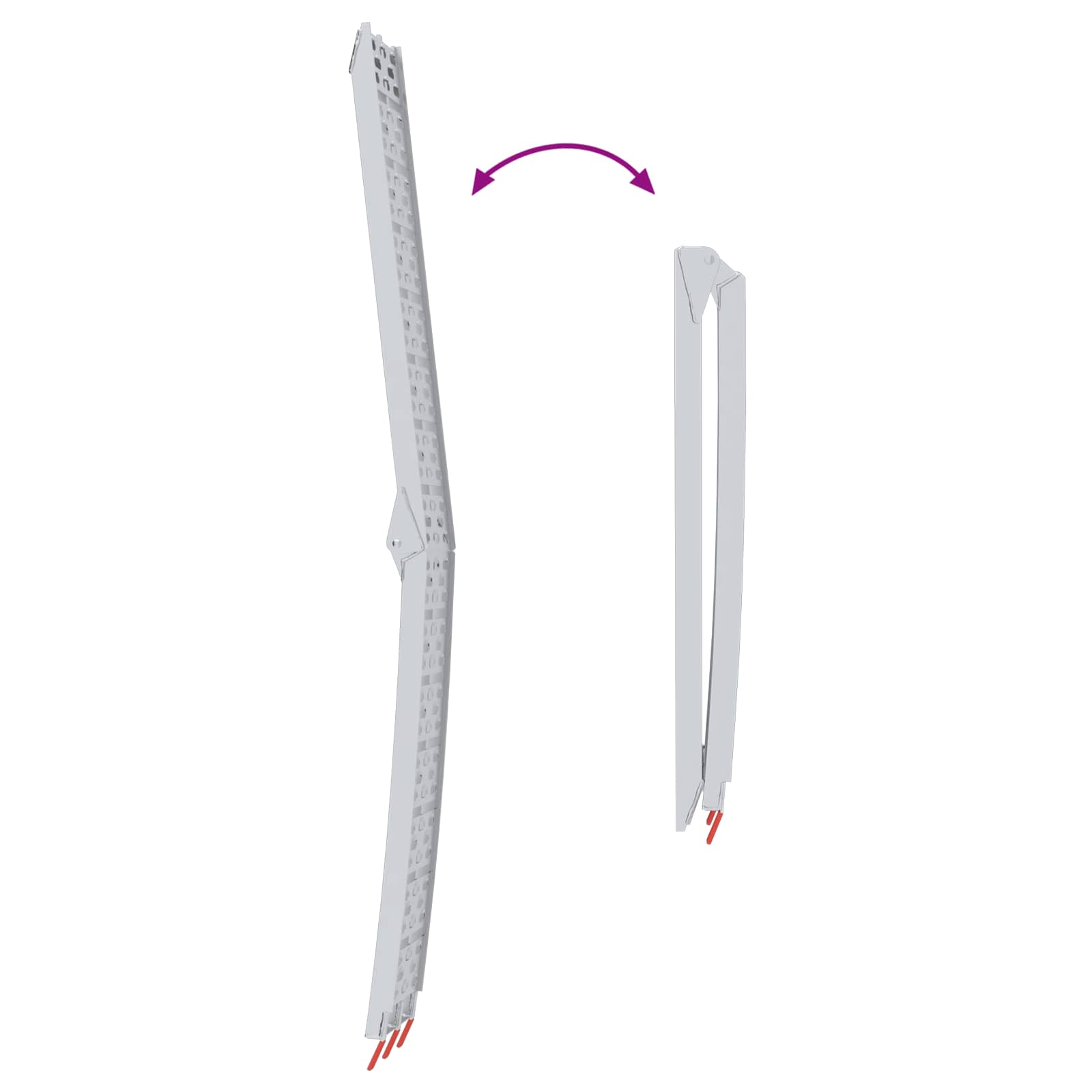 Kokoontaittuva Moottoripyöräramppu 340 Kg Per Ramp 2 Pcs Hopea