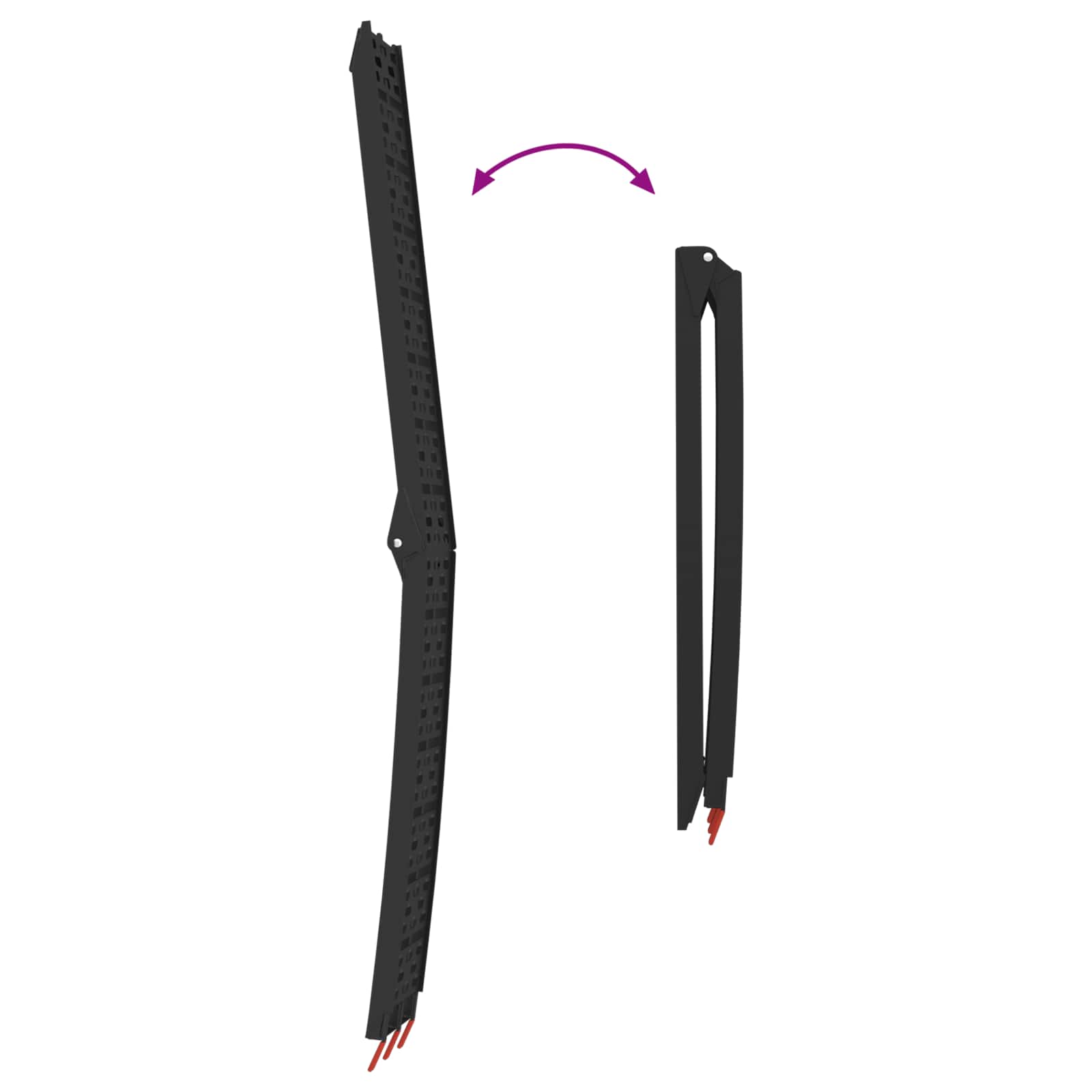 Kokoontaittuva Moottoripyöräramppu 340 Kg Per Ramp 2 Pcs Musta