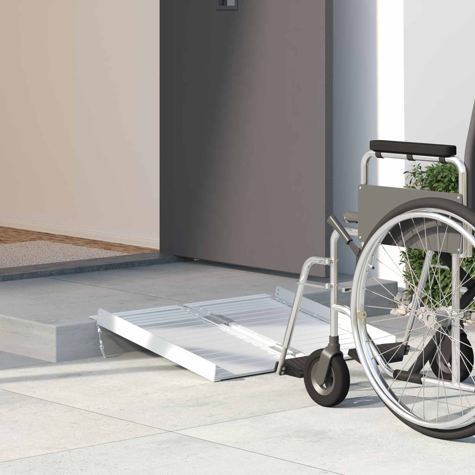 Rollaattorin Rampa 270 Kg Hopea 62 X 73 X 5 Cm Alumiini