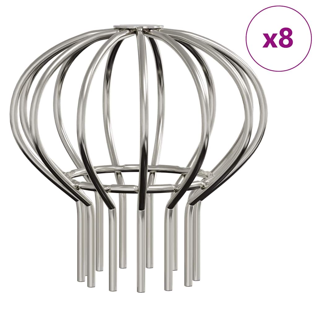 Rännin Lehden Suojus 8 Pcs Hopea 75 Mm Ruostumaton Teräs