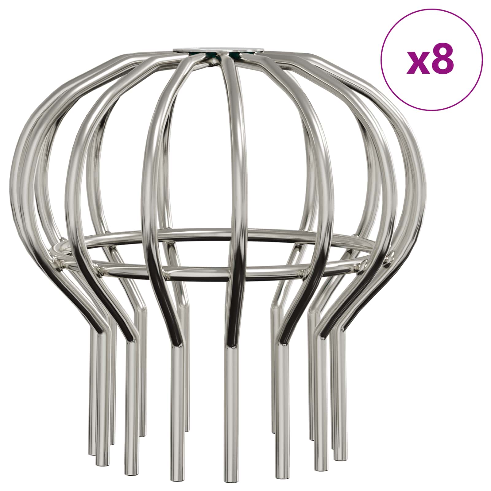 Rännin Lehden Suojus 8 Pcs Hopea 110 Mm Ruostumaton Teräs