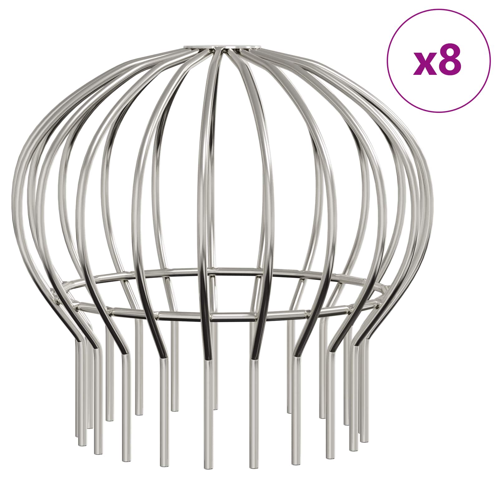 Rännin Lehden Suojus 8 Pcs Hopea 200 Mm Ruostumaton Teräs