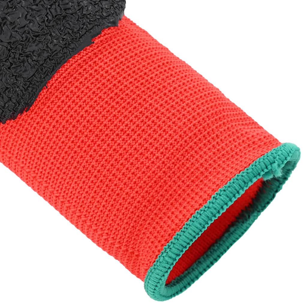 Työhanskat 12 Pcs Punainen Ja Musta 11 / Xxl Lateksipinnoite