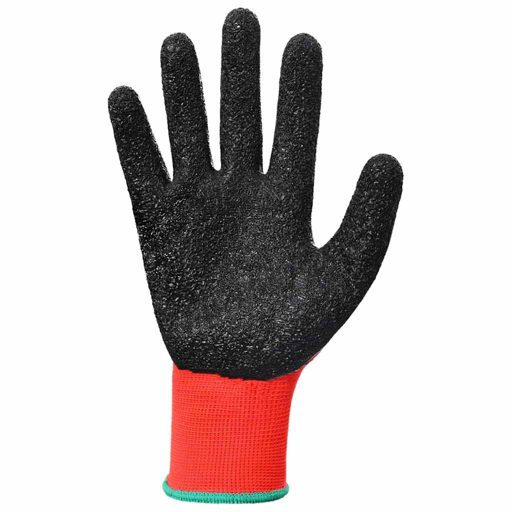 Työhanskat 24 Pcs Punainen Ja Musta 11 / Xxl Lateksipinnoite
