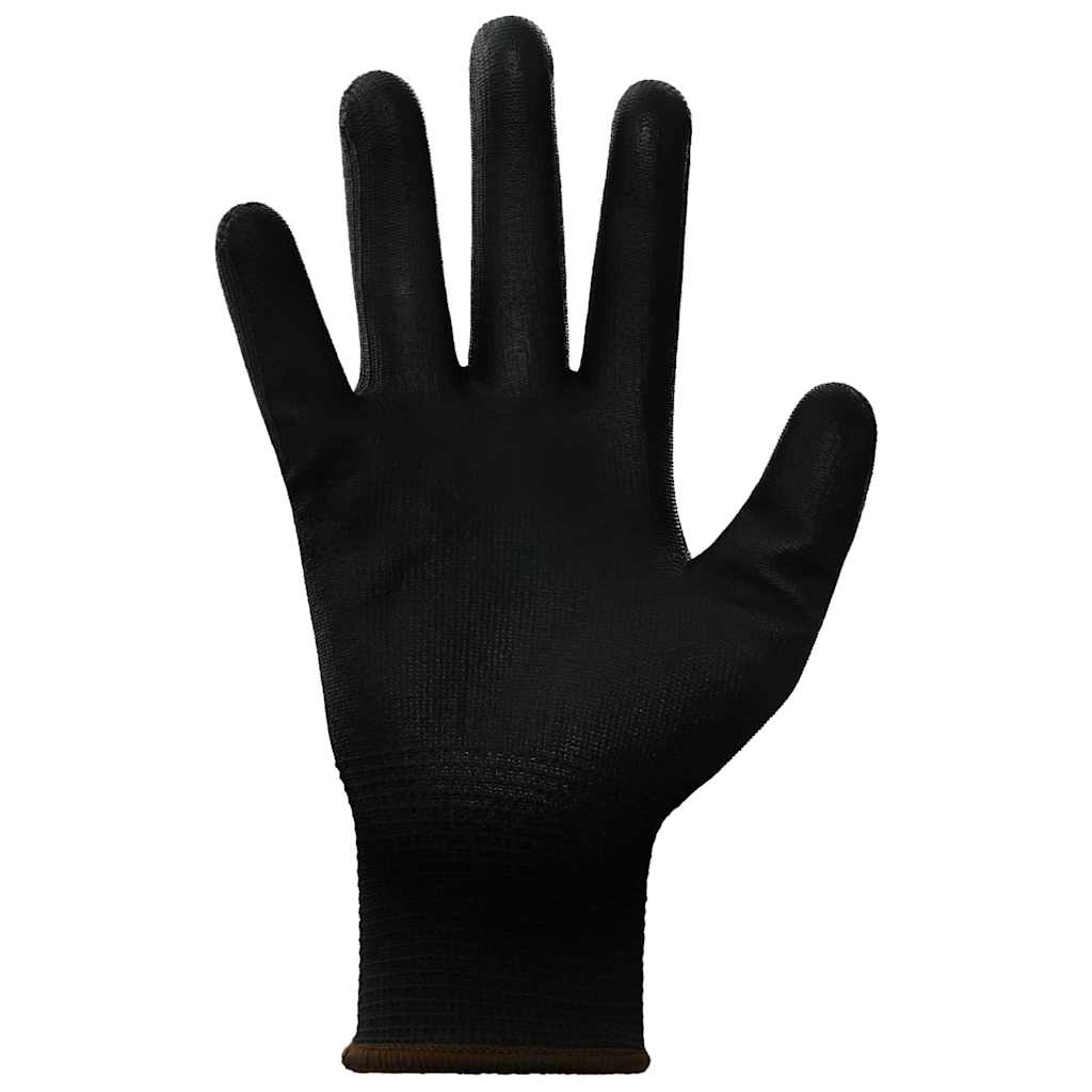 Työhanskat 12 Pcs Musta 8 / M Polyesteri