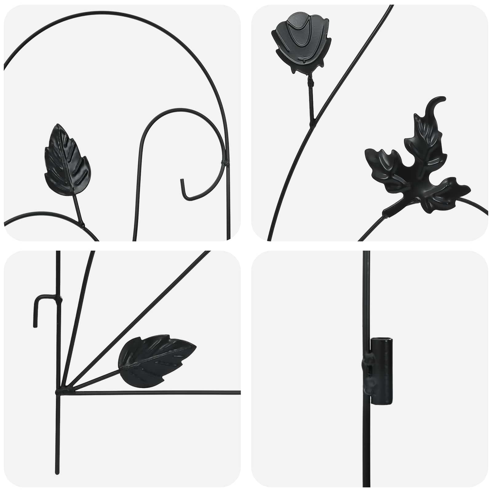 Puutarha-Aita 5 Pcs Musta Teräs