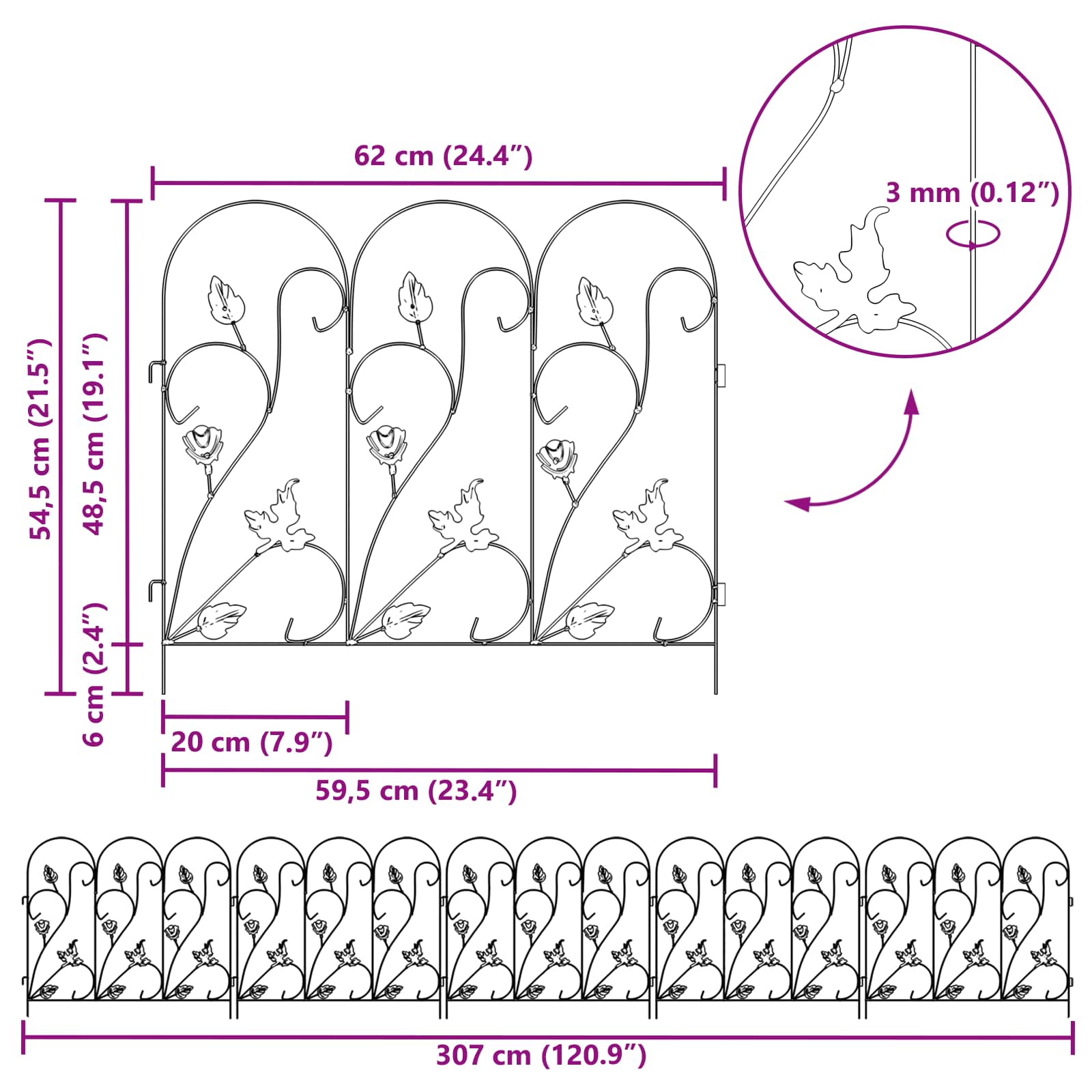 Puutarha-Aita 5 Pcs Vihreä Teräs