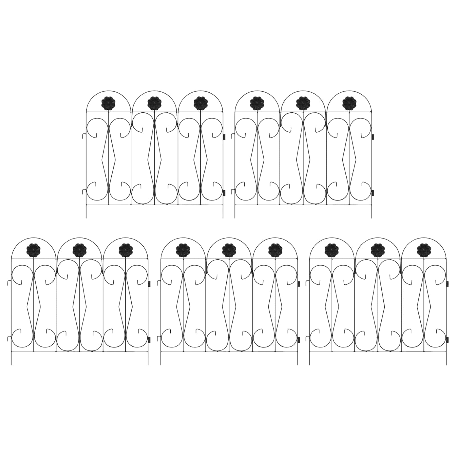 Puutarha-Aita 5 Pcs Musta Teräs
