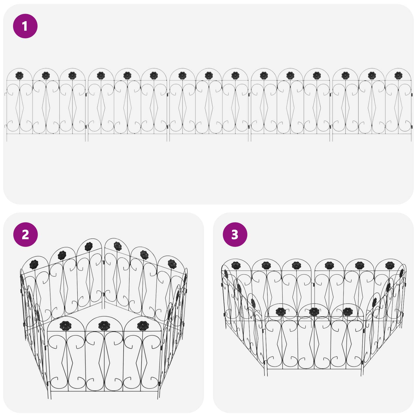 Puutarha-Aita 5 Pcs Musta Teräs