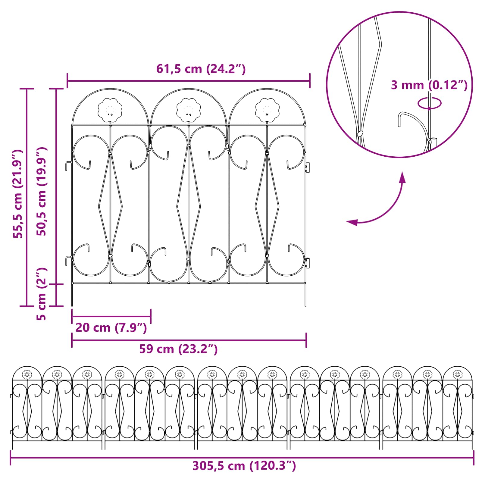 Puutarha-Aita 5 Pcs Vihreä Teräs