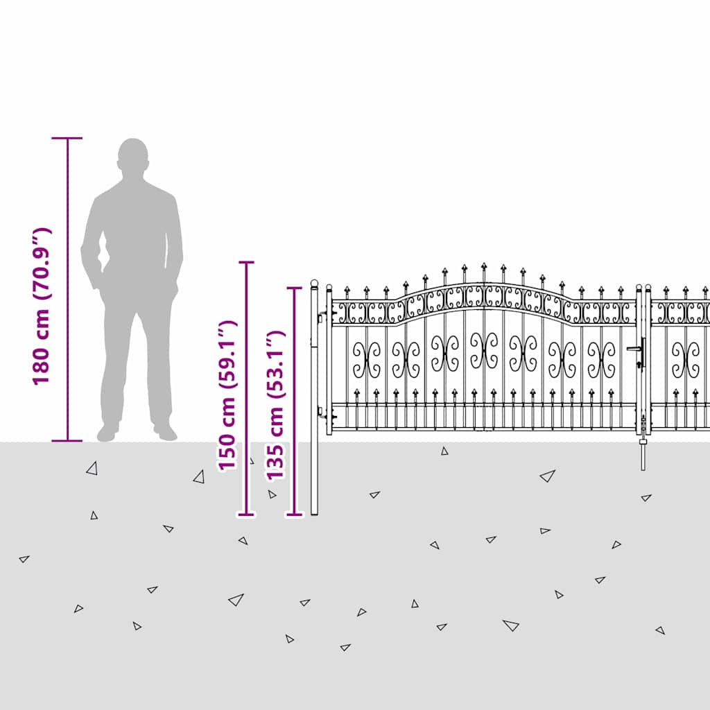 Aitaovi Kärkiyksiköllä Kampen 404 X 100 Cm Teräs Harmaa