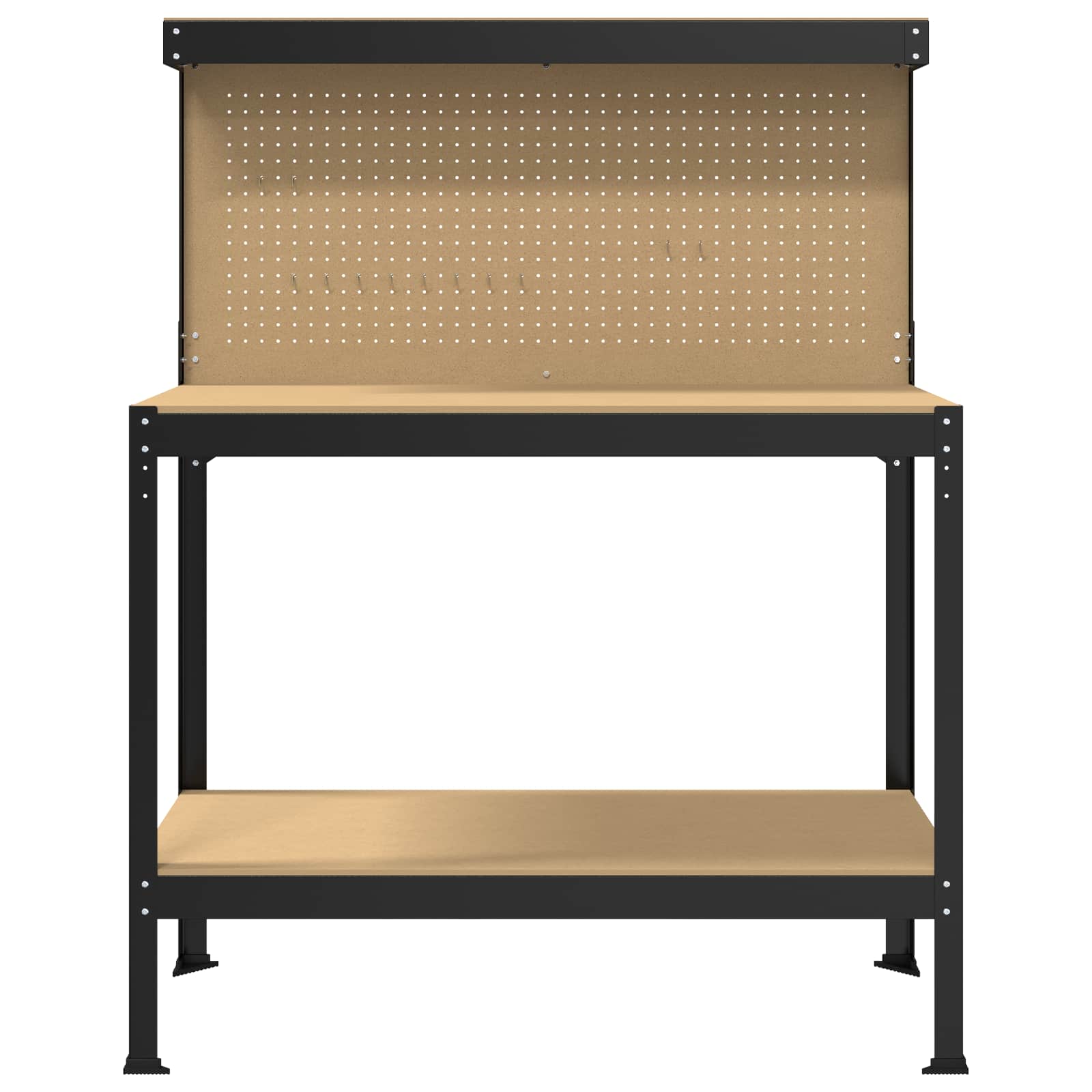 Työpöytä Musta 114 X 54 X 145 Cm Merkityltään Puu Ja Metalli