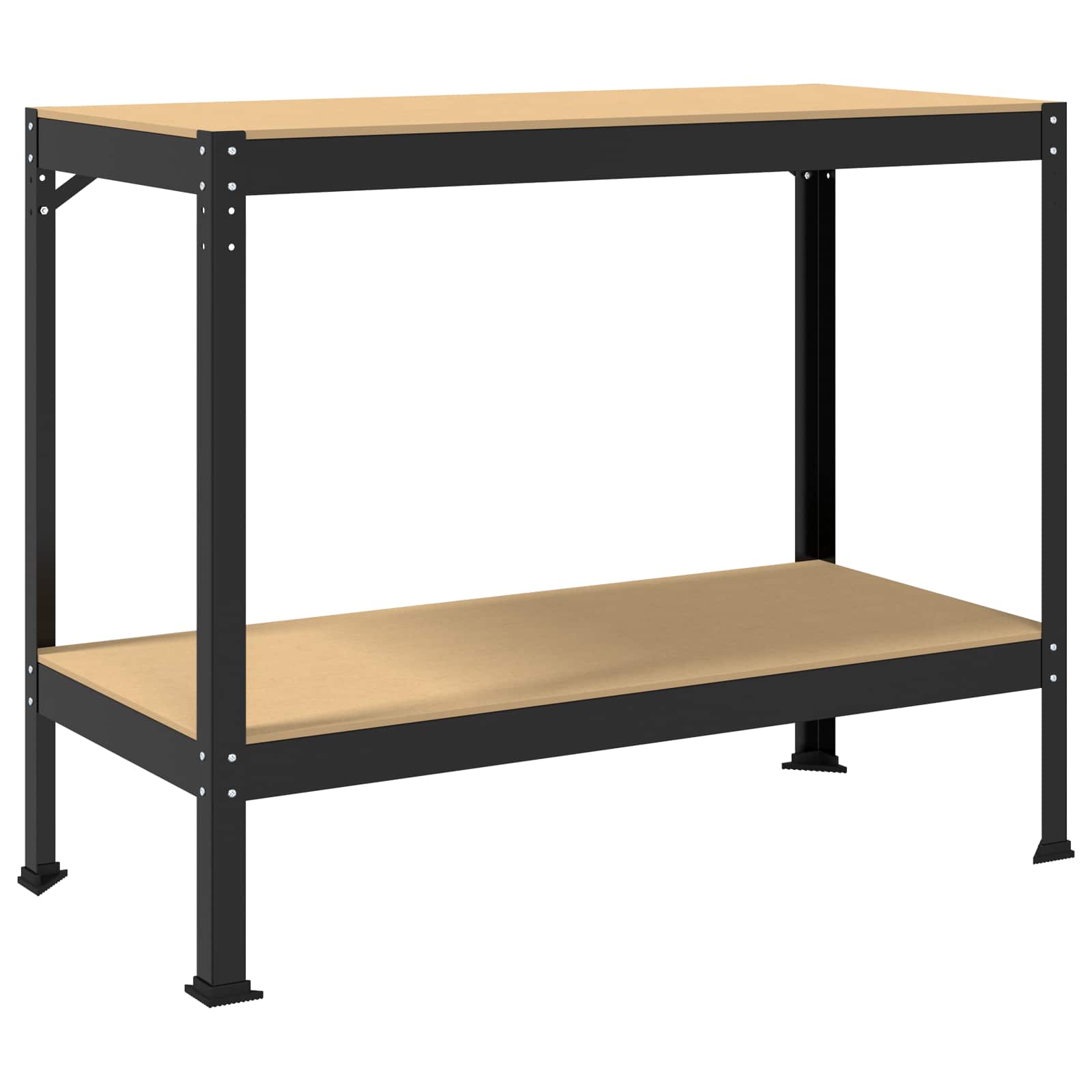 Työpöytä Musta 115 X 55 X 91 Cm Merkityltään Puu Ja Metalli