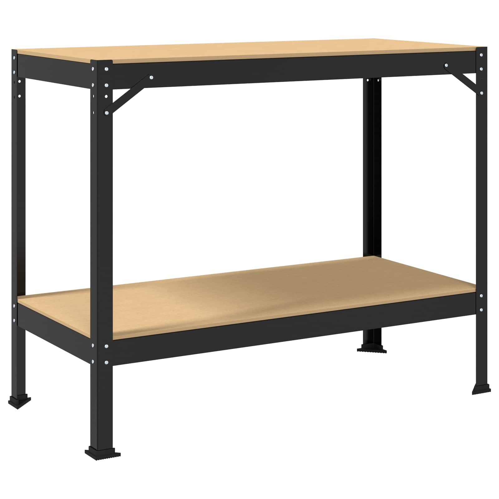 Työpöytä Musta 115 X 55 X 91 Cm Merkityltään Puu Ja Metalli