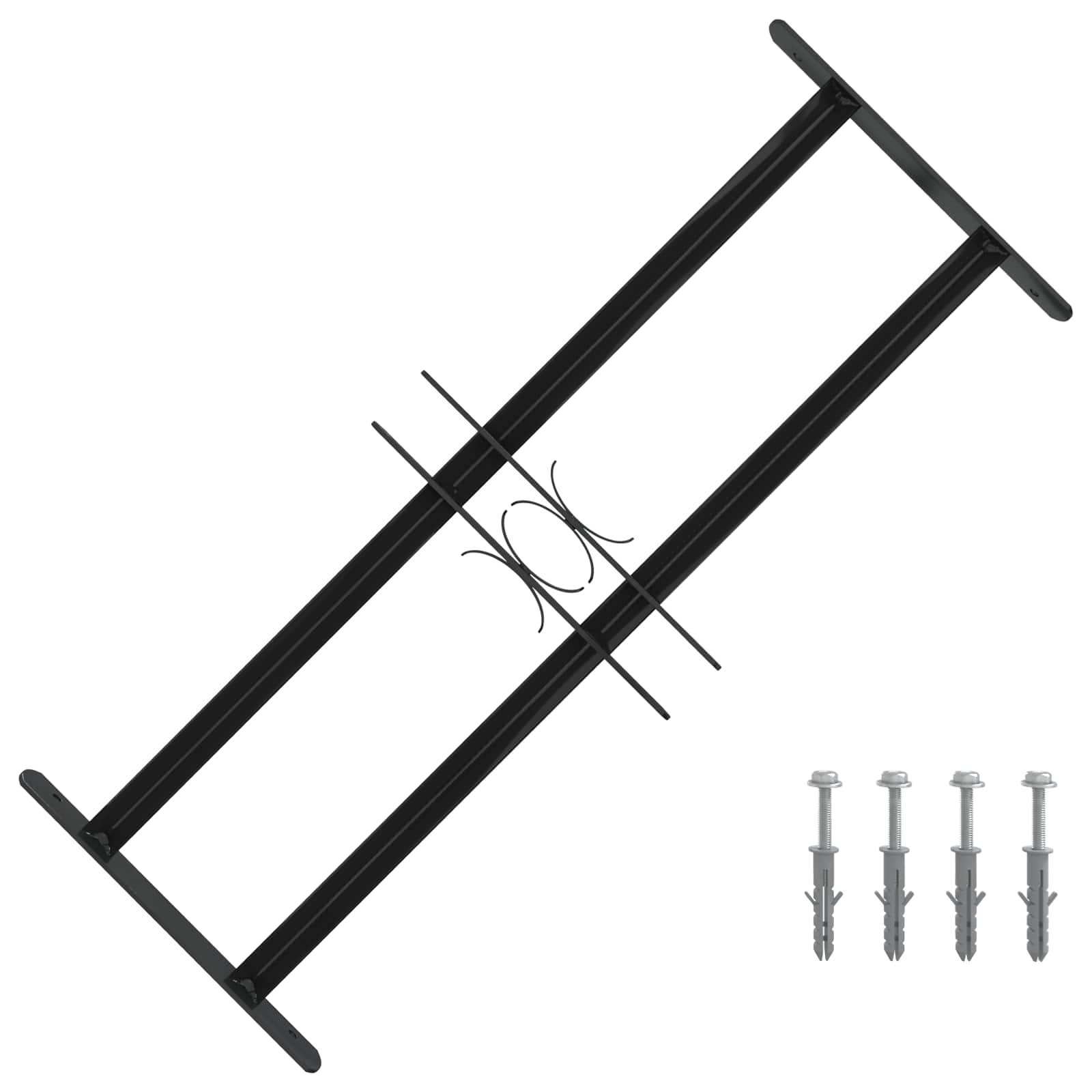 Ikkunaverkko 76 X 30 Cm Jauhemaalattu Teräs Musta