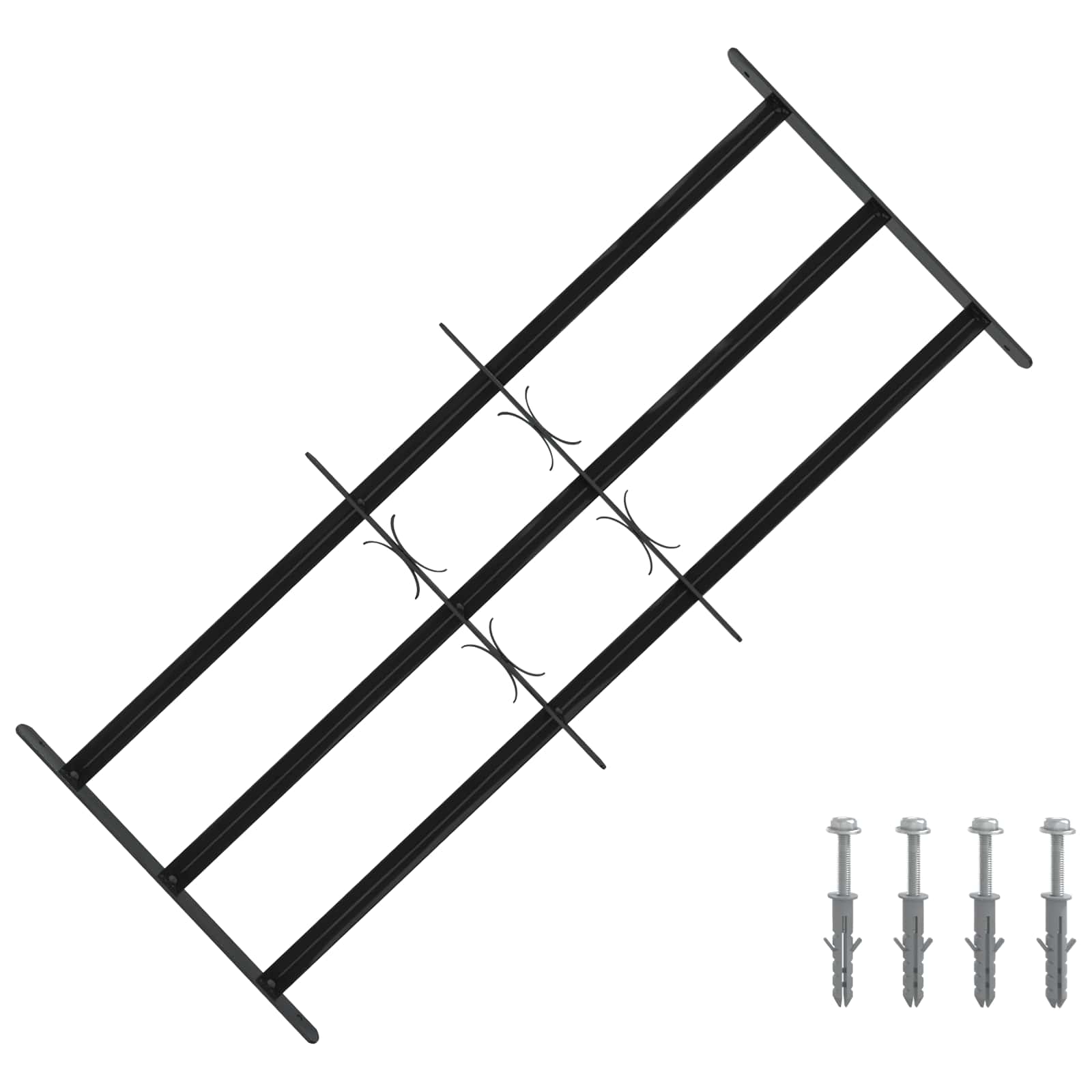 Ikkunaverkko 116 X 45 Cm Jauhemaalattu Teräs Musta