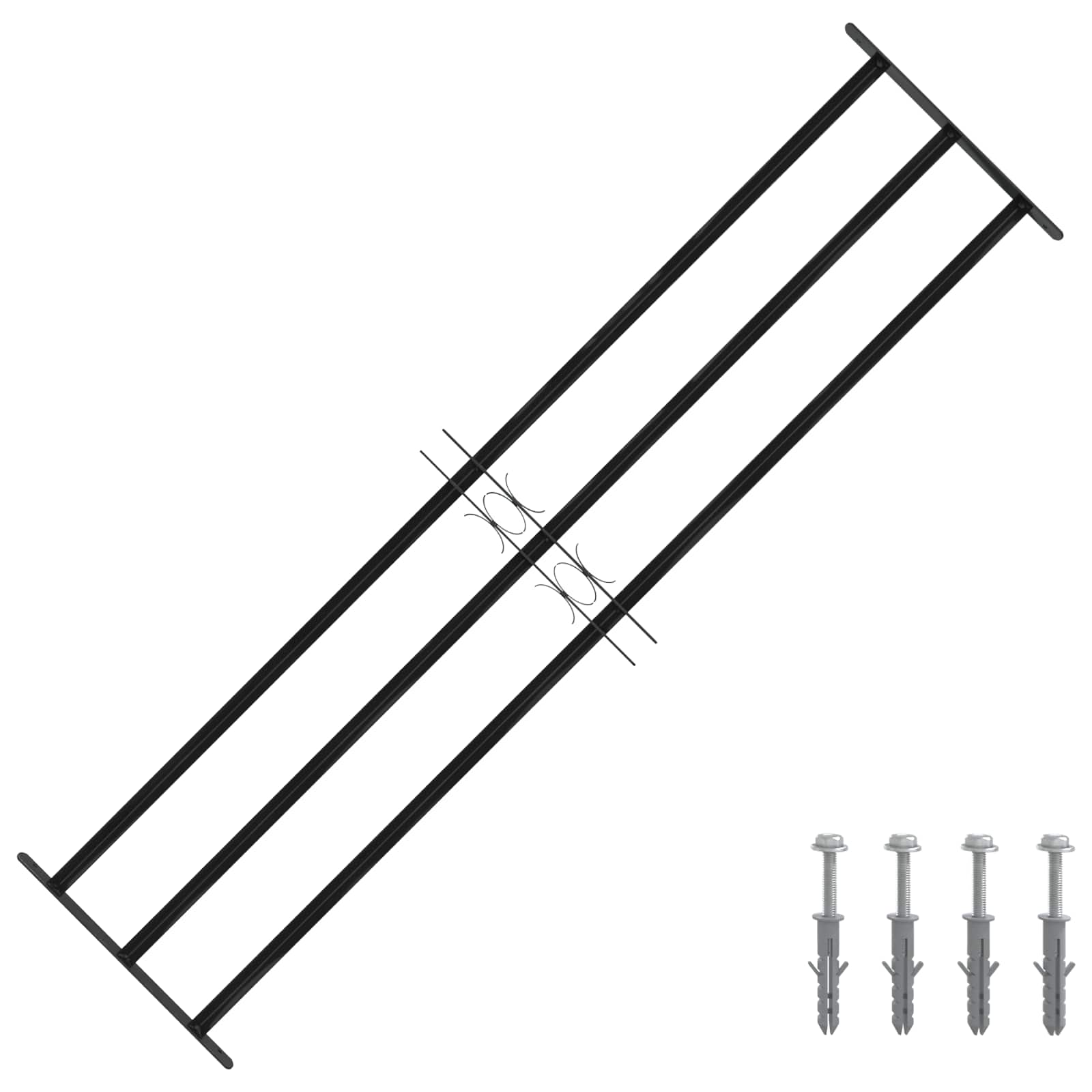 Ikkunaverkko 174 X 45 Cm Jauhemaalattu Teräs Musta