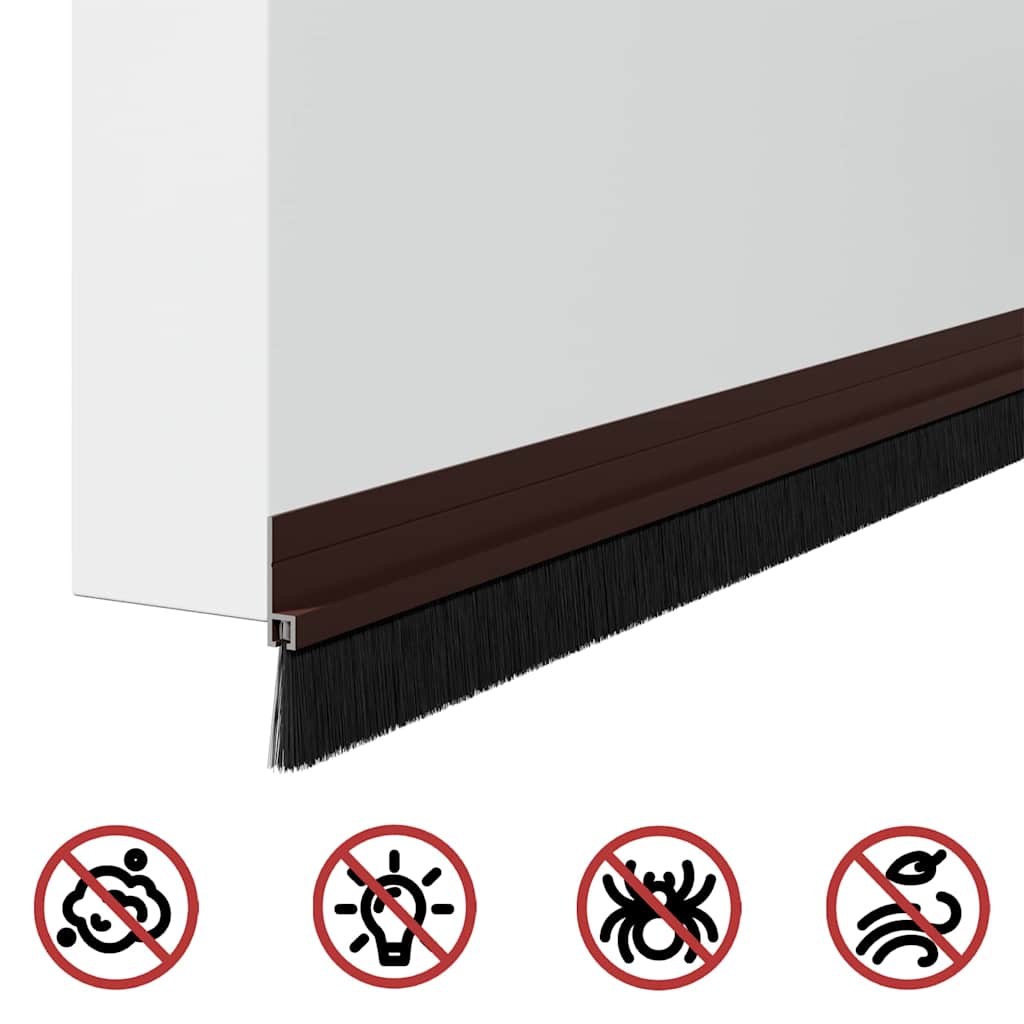 Itsekiinnittyvät Oven Harjatiivisteet 2 Pcs Ruskea 100 Cm