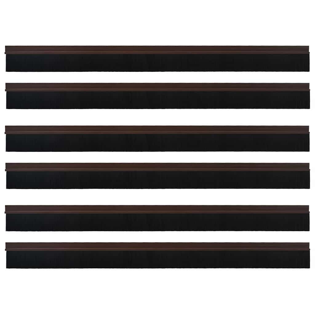 Itsekiinnittyvät Oven Harjatiivisteet 6 Pcs Ruskea 100 Cm