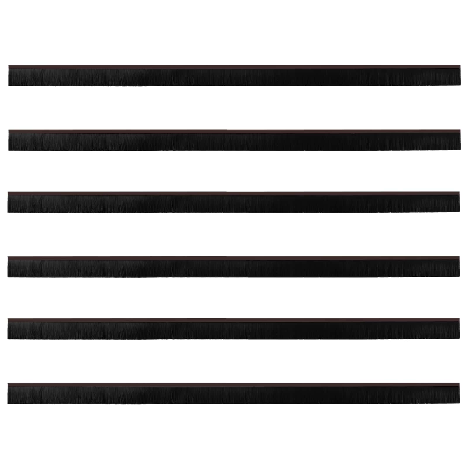 Itsekiinnittyvät Oven Harjatiivisteet 6 Pcs Ruskea 100 Cm
