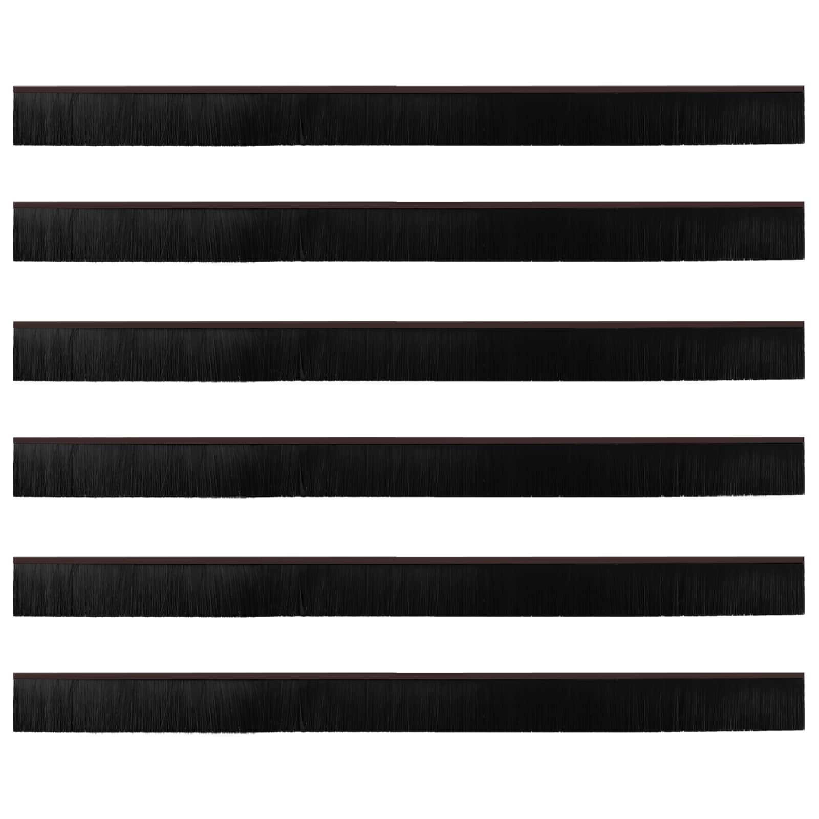 Itsekiinnittyvät Oven Harjatiivisteet 6 Pcs Ruskea 100 Cm