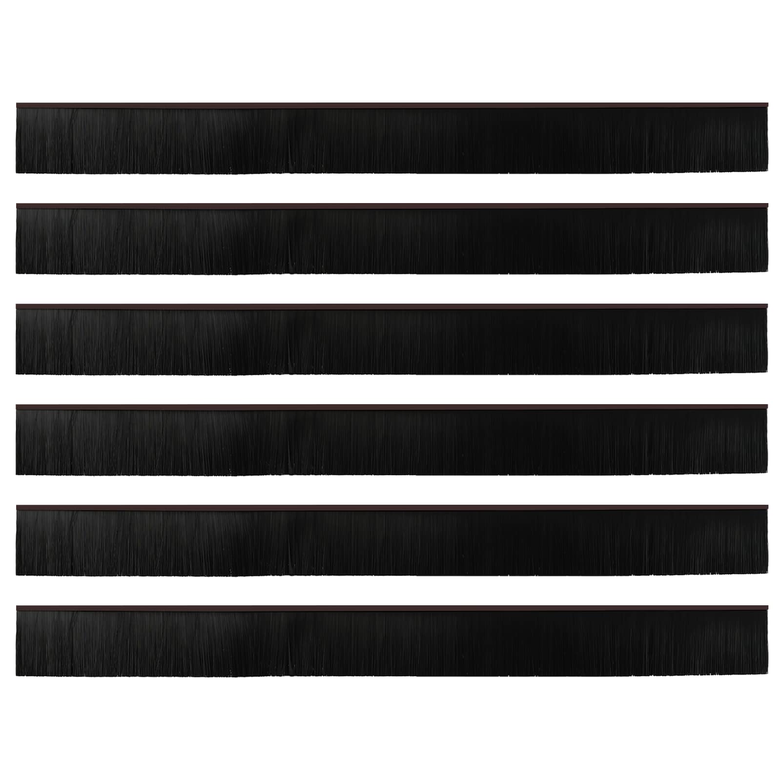 Itsekiinnittyvät Oven Harjatiivisteet 6 Pcs Ruskea 100 Cm