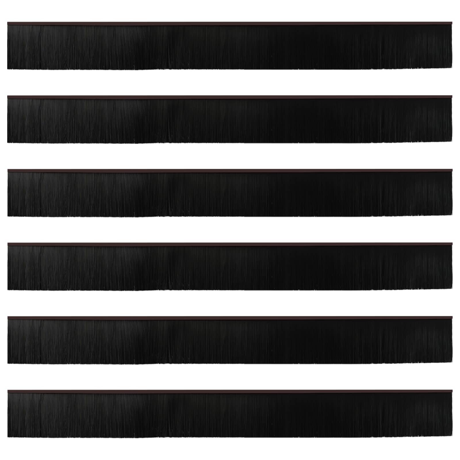 Itsekiinnittyvät Oven Harjatiivisteet 6 Pcs Ruskea 100 Cm