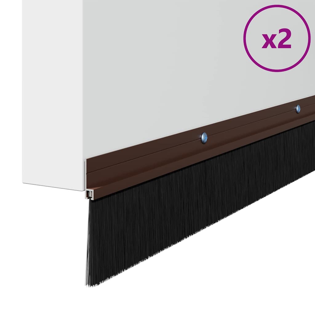 Kierteellinen Oven Harjasulku 2 Pcs Ruskea 100 Cm Alumiiniseos