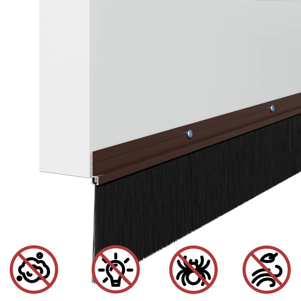 Kierteellinen Oven Harjasulku 2 Pcs Ruskea 100 Cm Alumiiniseos
