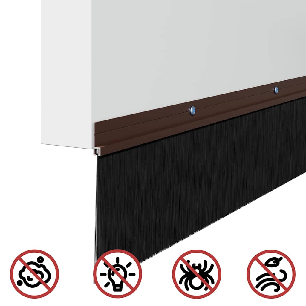 Kierteellinen Oven Harjasulku 6 Pcs Ruskea 100 Cm Alumiiniseos