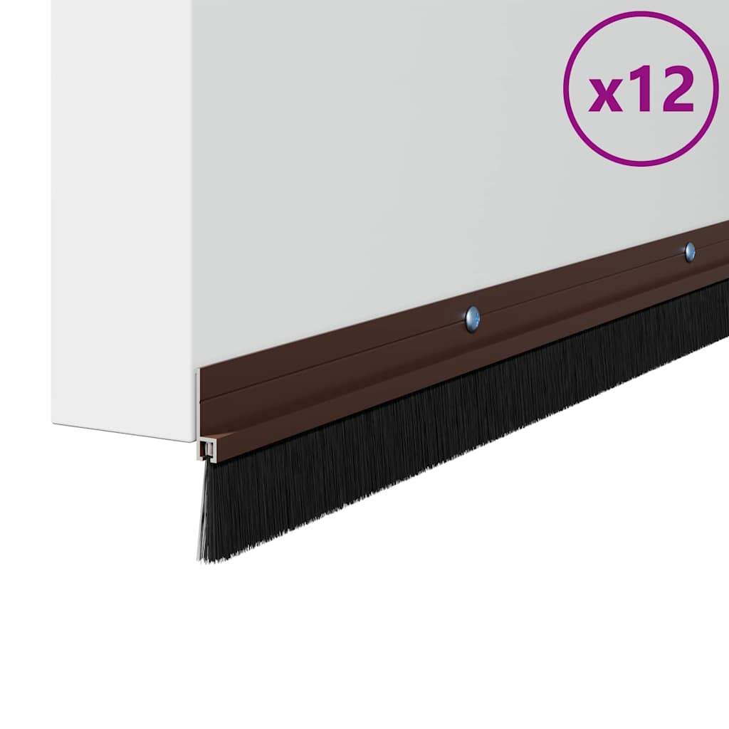 Kierteellinen Oven Harjasulku 12 Pcs Ruskea 100 Cm Alumiiniseos