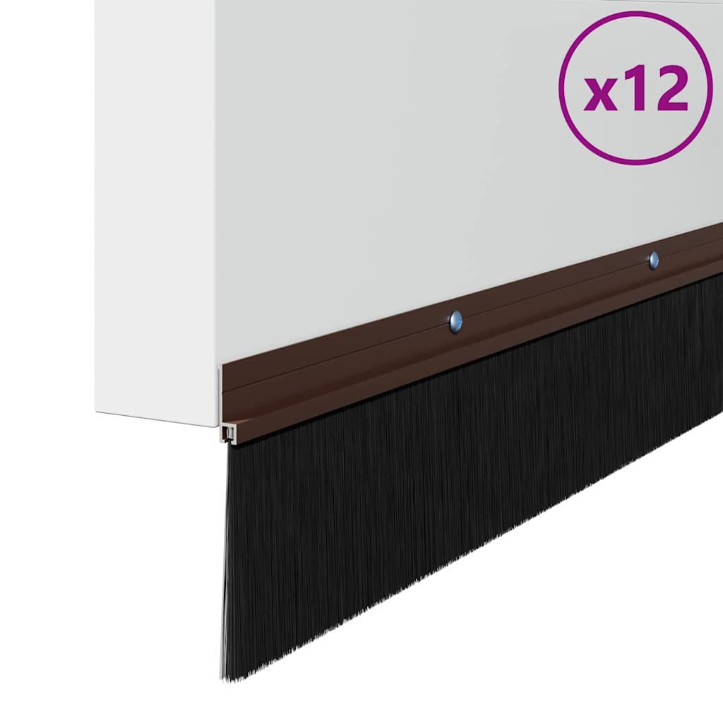 Kierteellinen Oven Harjasulku 12 Pcs Ruskea 100 Cm Alumiiniseos