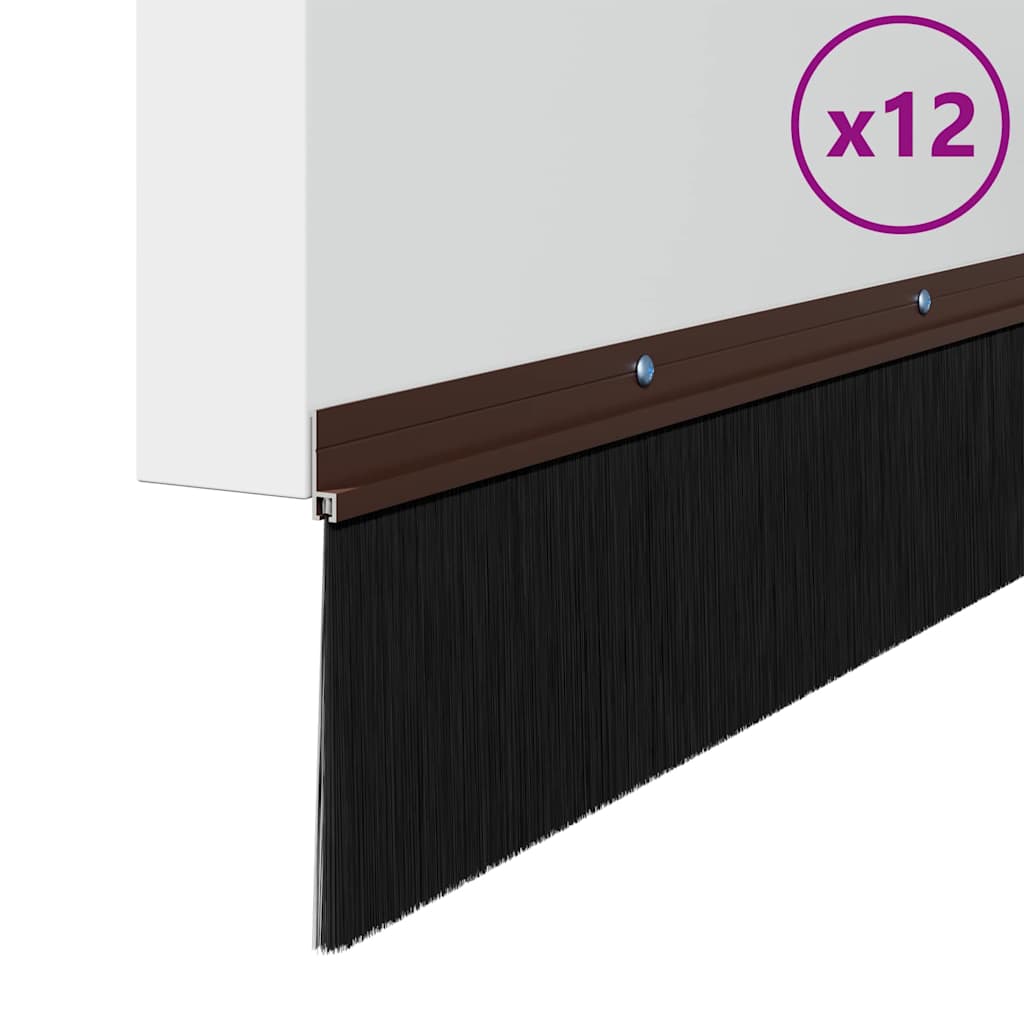 Kierteellinen Oven Harjasulku 12 Pcs Ruskea 100 Cm Alumiiniseos