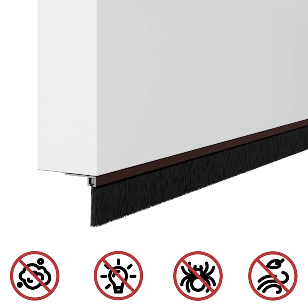 Kierteellinen Oven Harjasulku 12 Pcs Ruskea 100 Cm Alumiiniseos