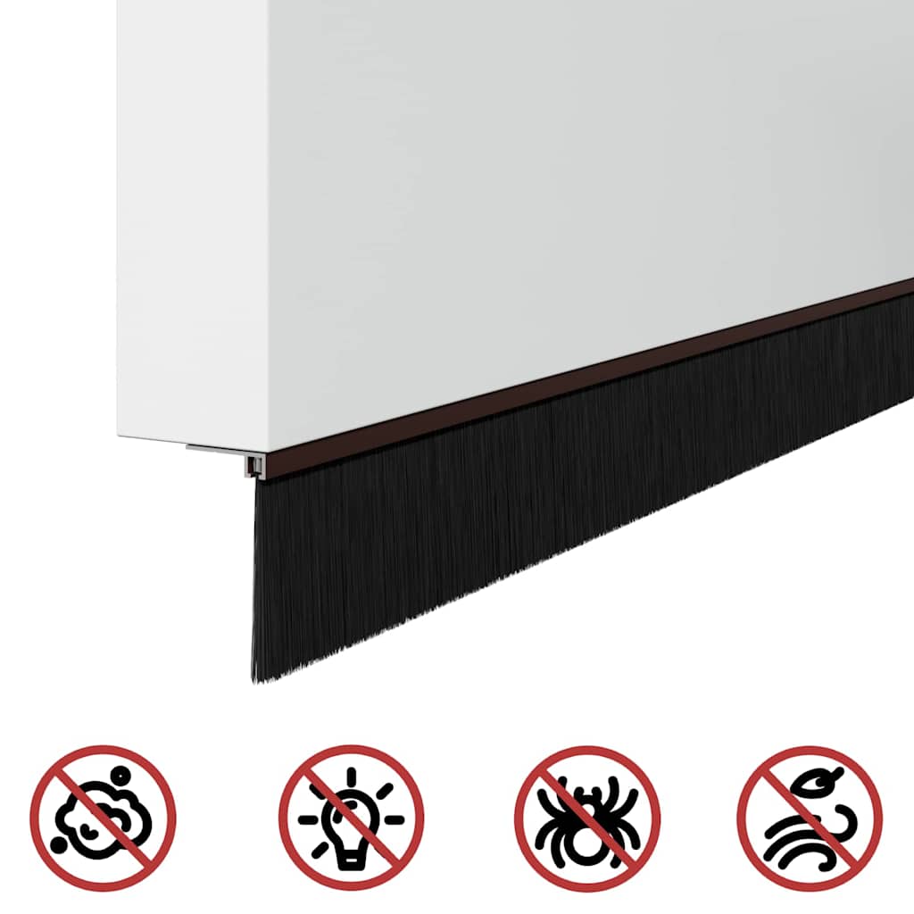 Kierteellinen Oven Harjasulku 12 Pcs Ruskea 100 Cm Alumiiniseos