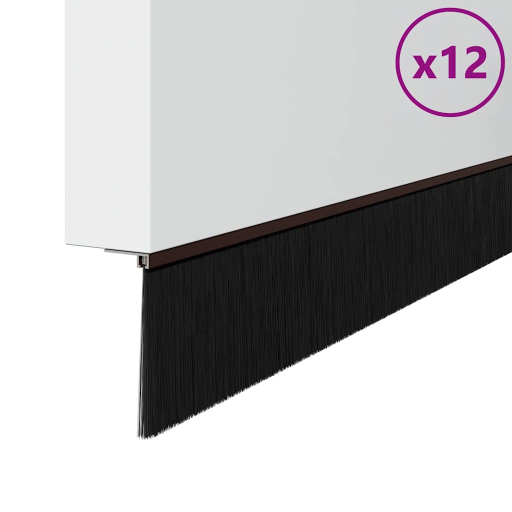 Kierteellinen Oven Harjasulku 12 Pcs Ruskea 100 Cm Alumiiniseos