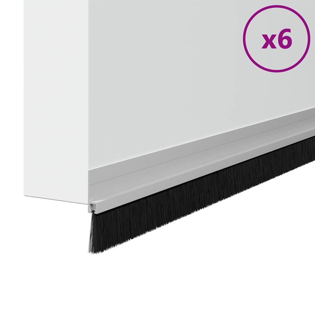 Itsekiinnittyvät Oven Harjatiivisteet 6 Pcs Hopea 100 Cm