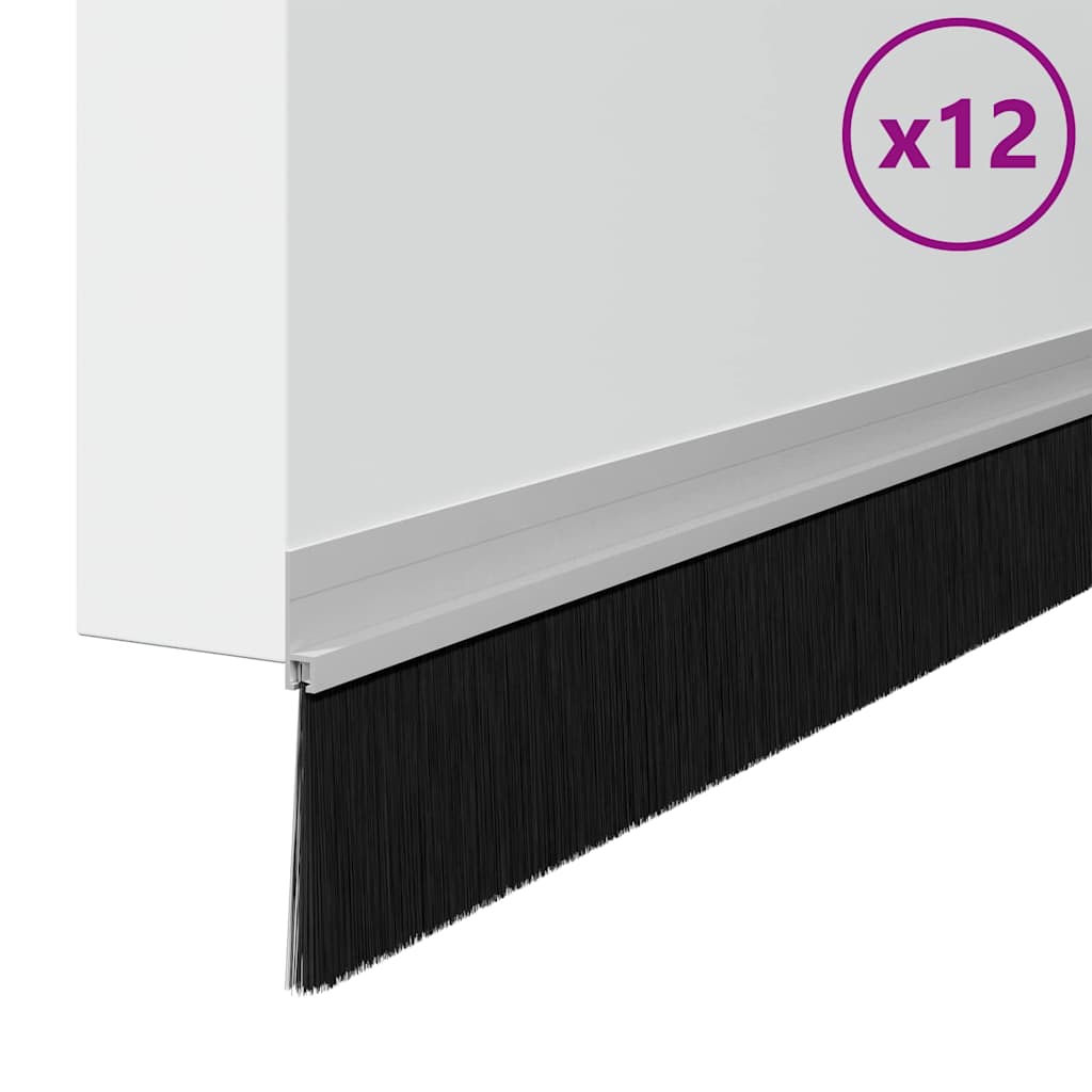 Itsekiinnittyvät Oven Harjatiivisteet 12 Pcs Hopea 100 Cm