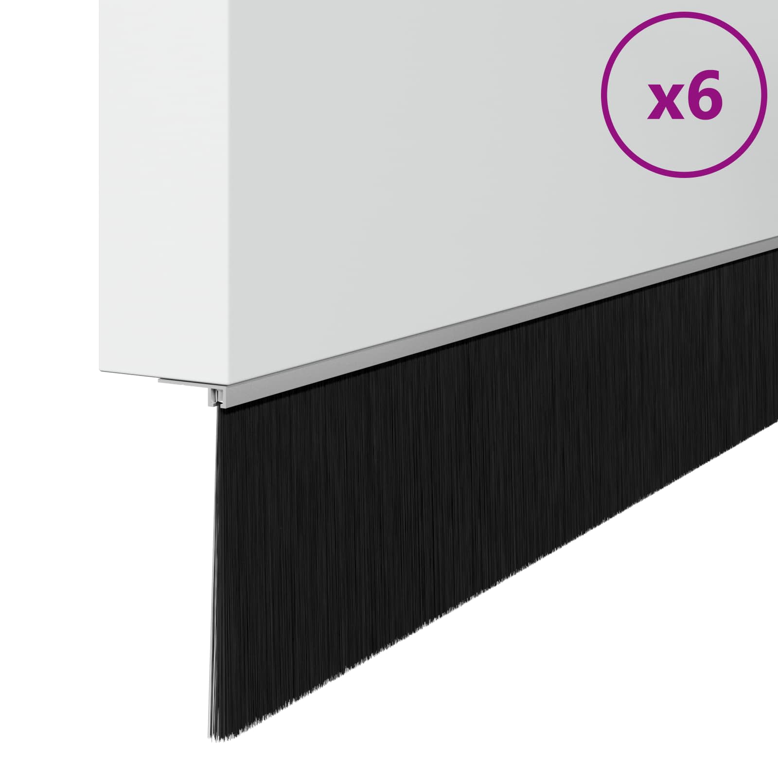 Itsekiinnittyvät Oven Harjatiivisteet 6 Pcs Hopea 100 Cm