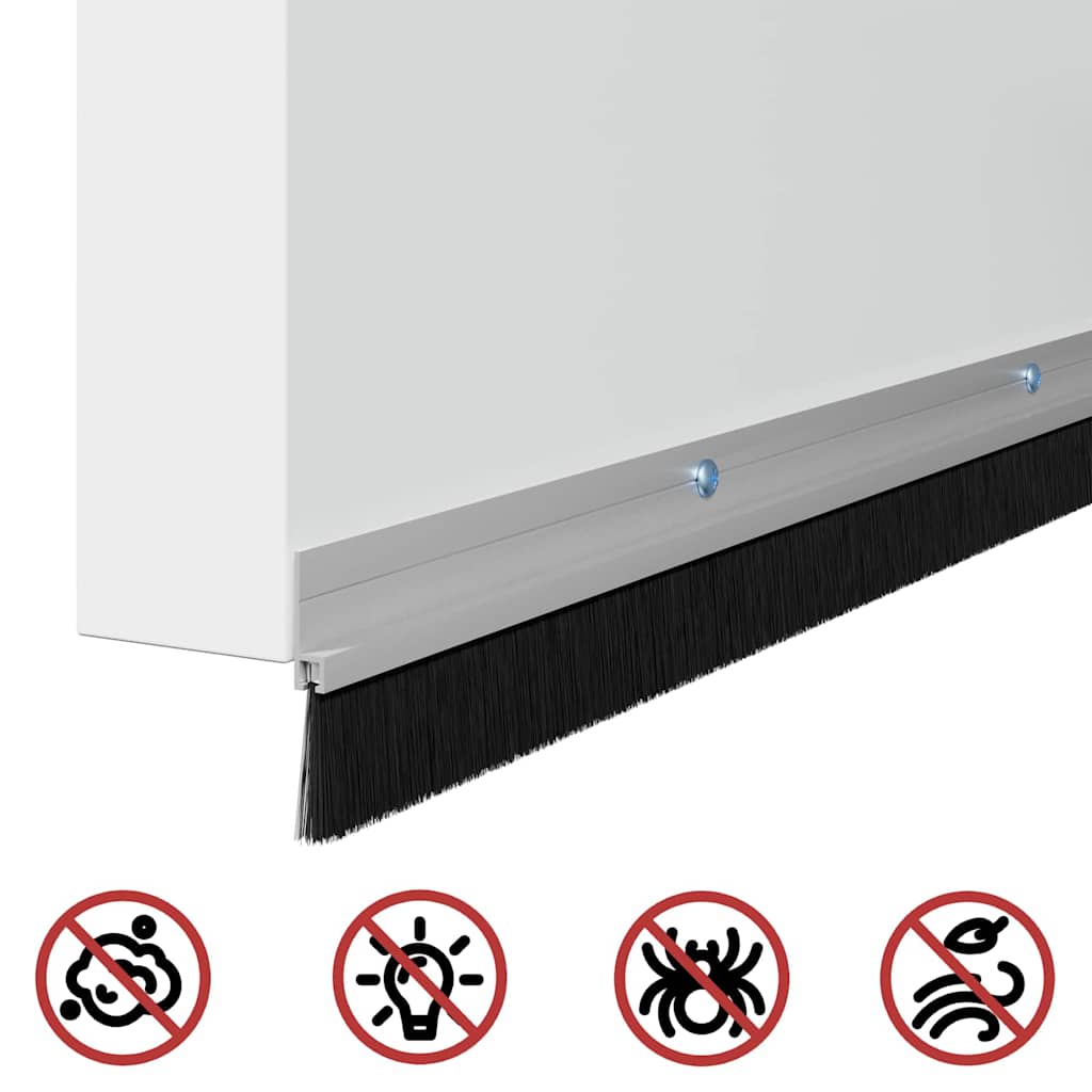 Kierteellinen Oven Harjasulku 2 Pcs Hopea 100 Cm Alumiiniseos