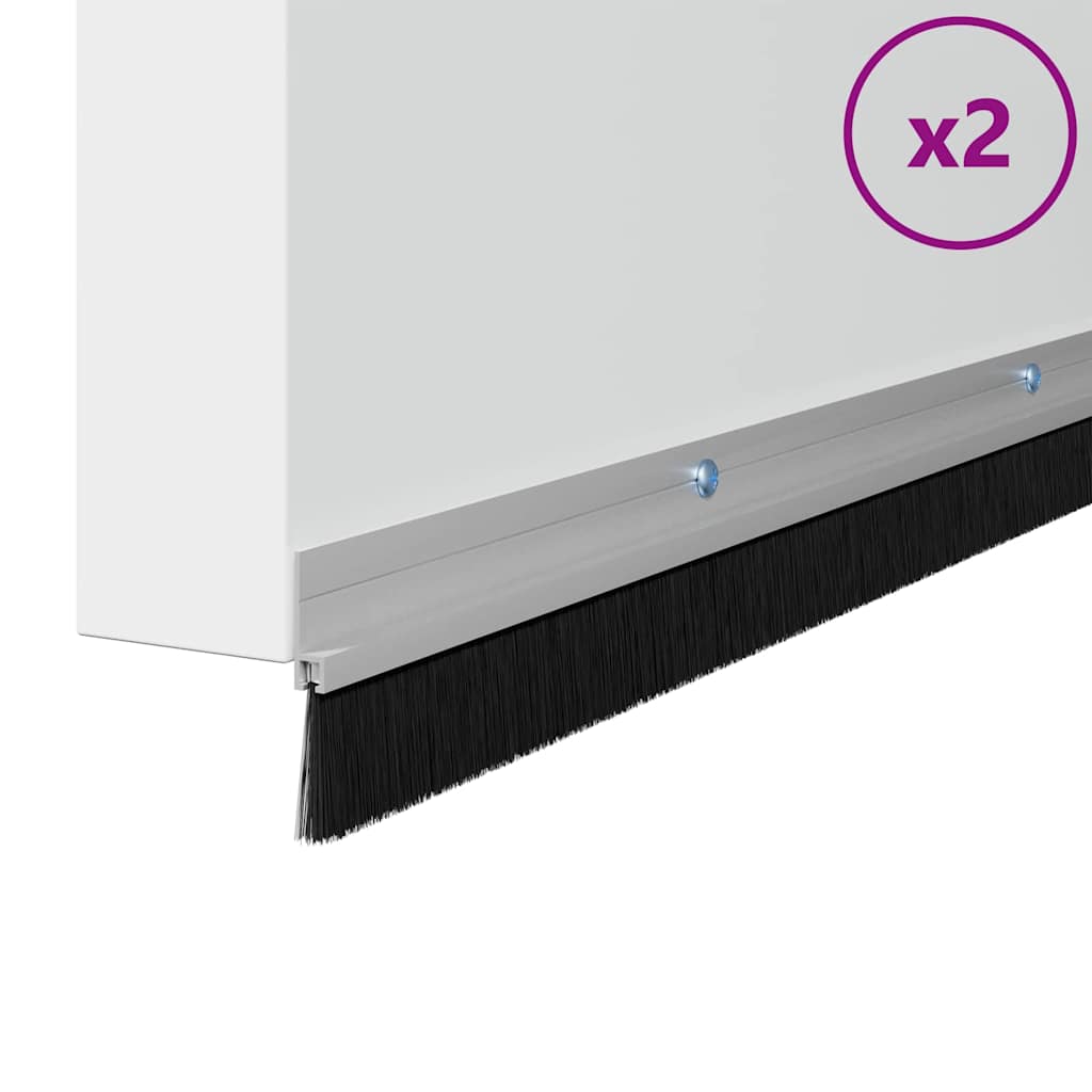 Kierteellinen Oven Harjasulku 2 Pcs Hopea 100 Cm Alumiiniseos