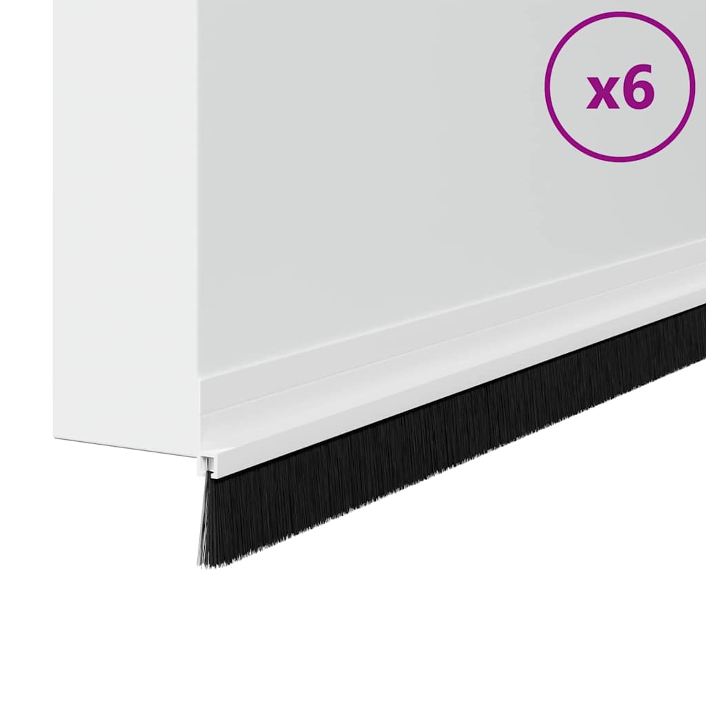 Itsekiinnittyvät Oven Harjatiivisteet 6 Pcs Valkoinen 100 Cm