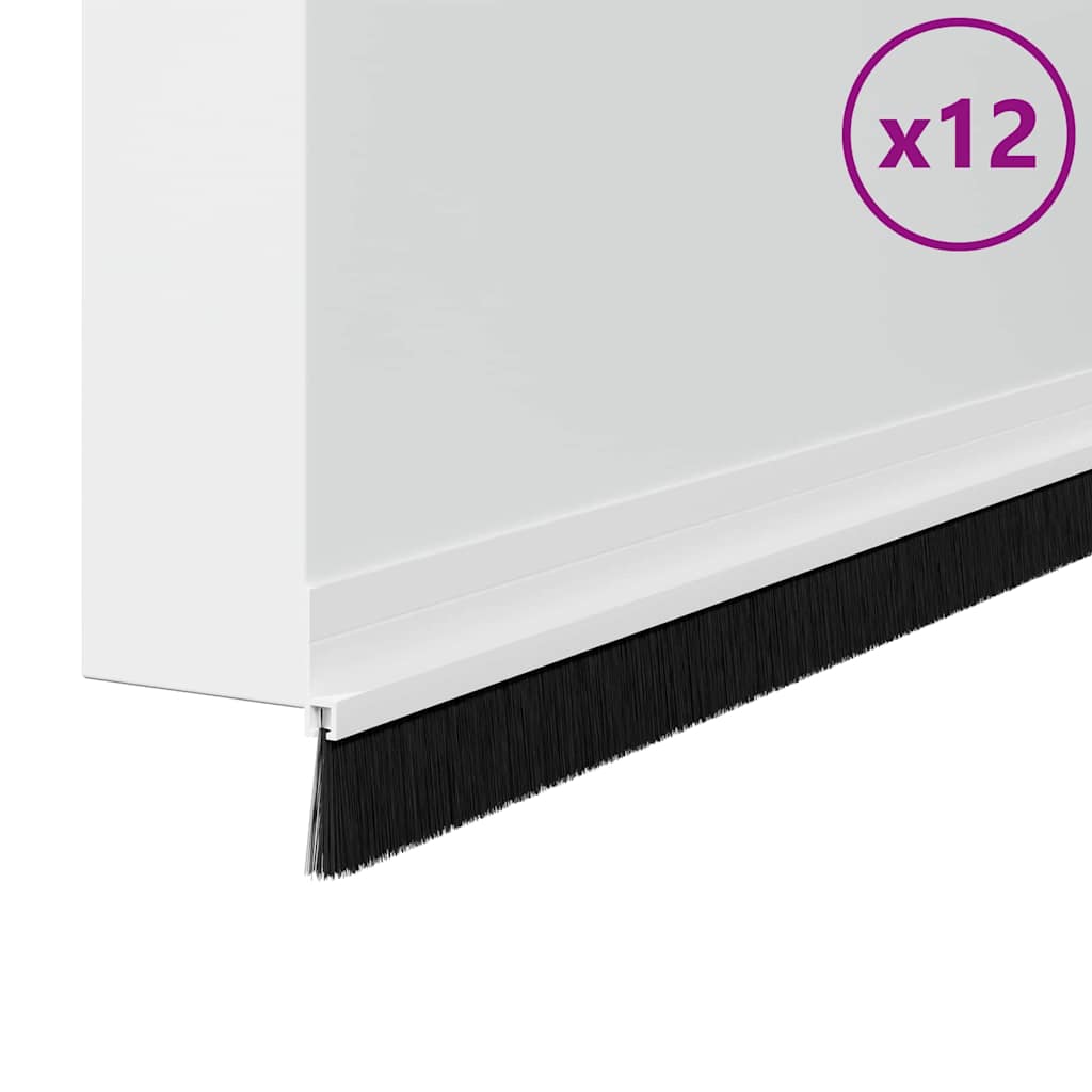 Itsekiinnittyvät Oven Harjatiivisteet 12 Pcs Valkoinen 100 Cm