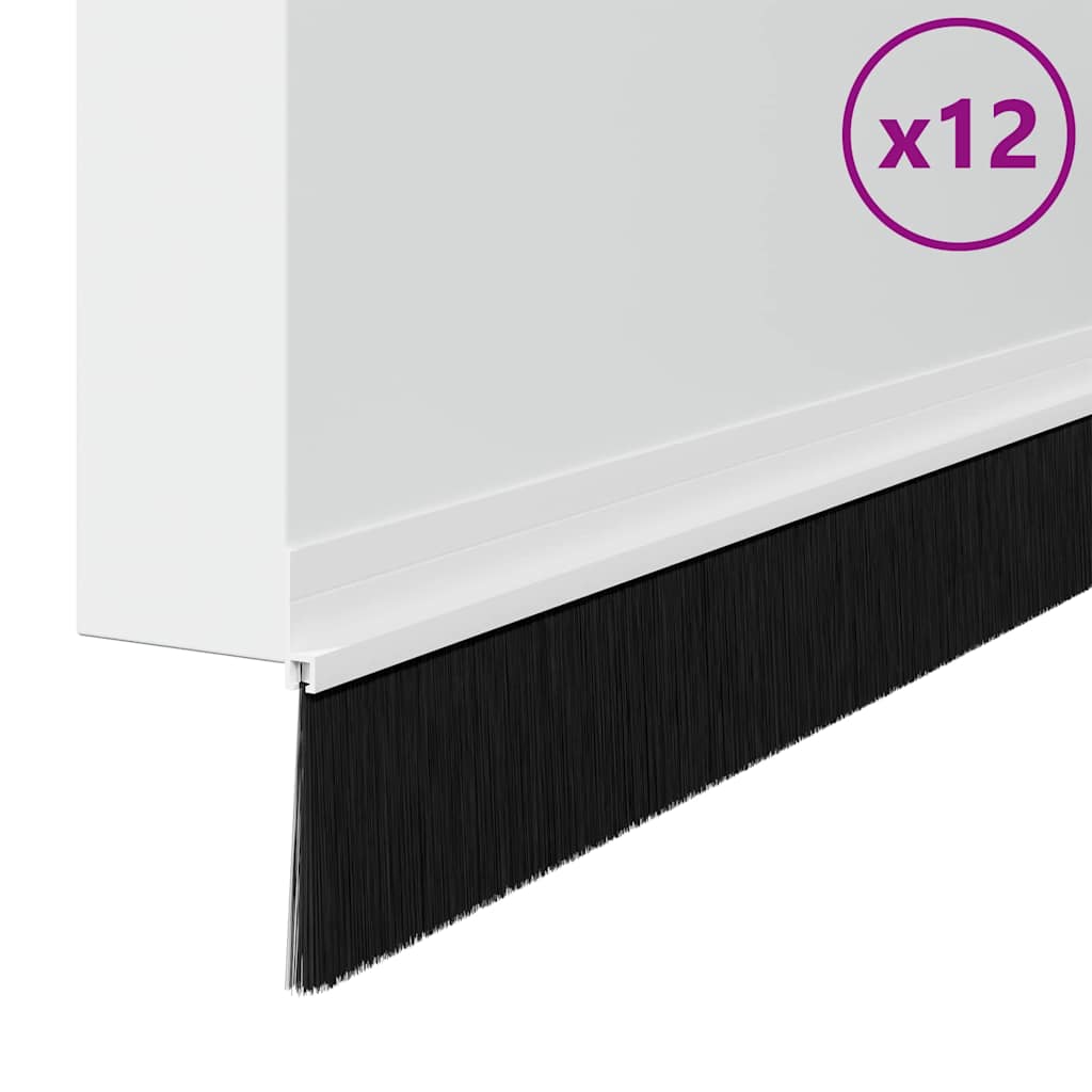 Itsekiinnittyvät Oven Harjatiivisteet 12 Pcs Valkoinen 100 Cm