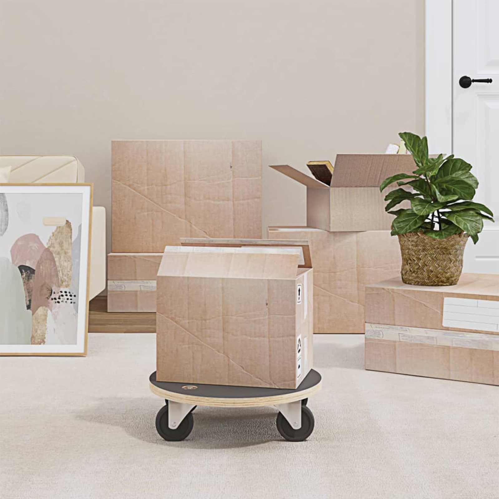 Kuljetusvaunu 6 Pcs Harmaa Vaneri